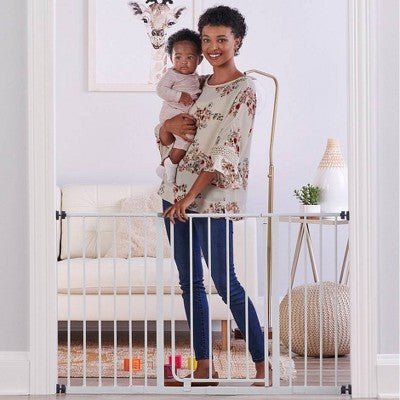 Regalo Extra Wide Easy Open Metal Walk Through Baby Gate - with Dimensions (Overall): 29 Inches (L), 30 Inches (H), 2 Inches thick | Sold by Uncle Wiener's Wholesale
