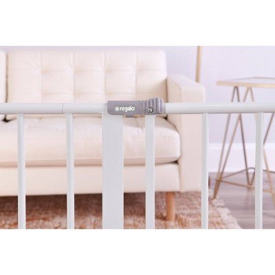 Regalo Extra Wide Easy Open Metal Walk Through Baby Gate - with Dimensions (Overall): 29 Inches (L), 30 Inches (H), 2 Inches thick | Sold by Uncle Wiener's Wholesale