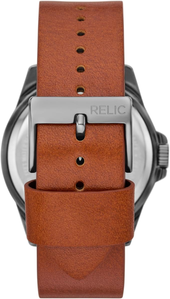 Relic by Fossil Jackson Men's Watch – Three-Hand Analog Quartz Watch with Leather Strap - Electronics with | Sold by Uncle Wiener's Wholesale