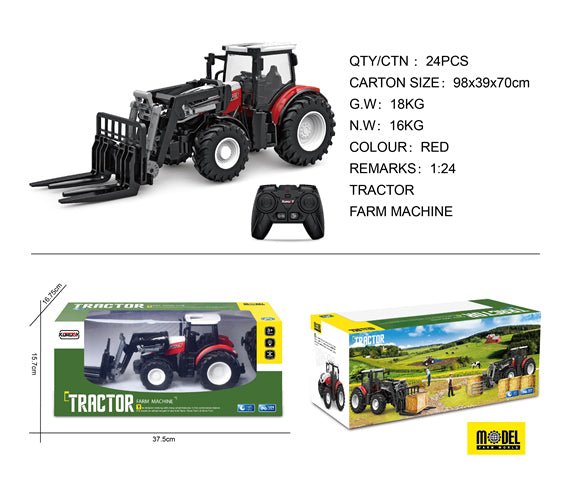 Remote Control Farm Tractor Toy with Front Loader CPS343051 - with | Sold by Uncle Wiener's Wholesale
