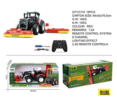 Remote Control Farm Tractor Toy with Triple Mower Attachment CPS343052 - with | Sold by Uncle Wiener's Wholesale