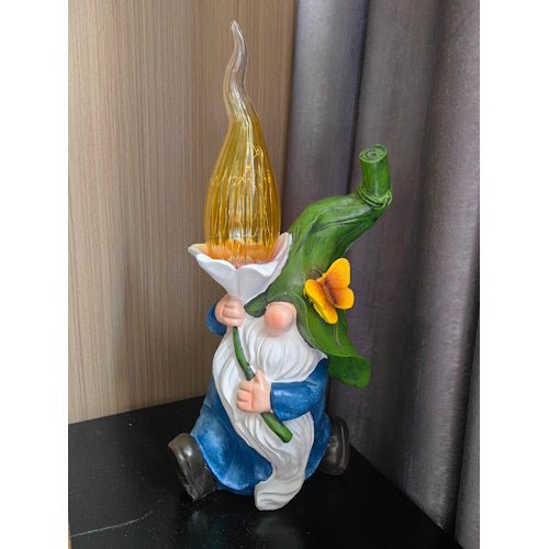 Resin Garden Gnome Figurine with Solar Light for Patio, Yard, Lawn, Garden & Outdoor Decor IV22041 - with | Sold by Uncle Wiener's Wholesale