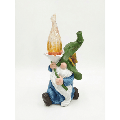 Resin Garden Gnome Figurine with Solar Light for Patio, Yard, Lawn, Garden & Outdoor Decor IV22041 - with | Sold by Uncle Wiener's Wholesale