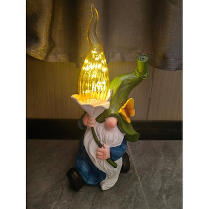 Resin Garden Gnome Figurine with Solar Light for Patio, Yard, Lawn, Garden & Outdoor Decor IV22041 - with | Sold by Uncle Wiener's Wholesale