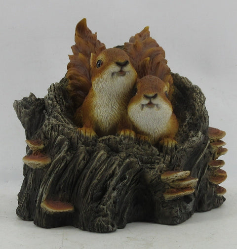 Resin Indoor & Outdoor Garden Statues Collection – Whimsical Polyresin Animal Décor | Shop Now - with Squirrels in Log Statue | Sold by Uncle Wiener's Wholesale