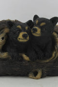 Resin Indoor & Outdoor Garden Statues Collection – Whimsical Polyresin Animal Décor | Shop Now - with Black Bears in Log Statue | Sold by Uncle Wiener's Wholesale