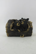 Resin Indoor & Outdoor Garden Statues Collection – Whimsical Polyresin Animal Décor | Shop Now - with Black Bears in Log Statue | Sold by Uncle Wiener's Wholesale
