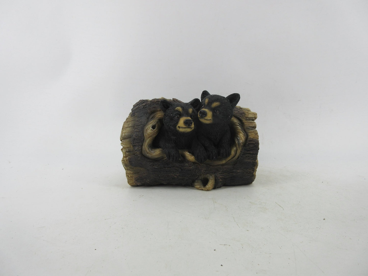 Resin Indoor & Outdoor Garden Statues Collection – Whimsical Polyresin Animal Décor | Shop Now - with Black Bears in Log Statue | Sold by Uncle Wiener's Wholesale