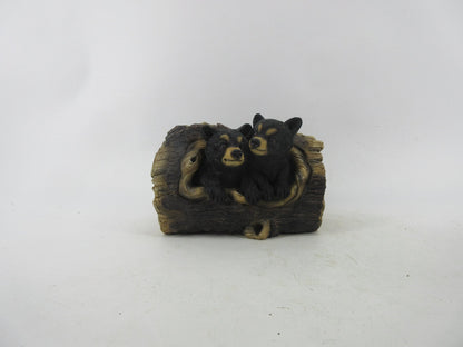 Resin Indoor & Outdoor Garden Statues Collection – Whimsical Polyresin Animal Décor | Shop Now - with Black Bears in Log Statue | Sold by Uncle Wiener's Wholesale