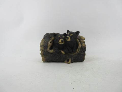 Resin Indoor & Outdoor Garden Statues Collection – Whimsical Polyresin Animal Décor | Shop Now - with Black Bears in Log Statue | Sold by Uncle Wiener's Wholesale