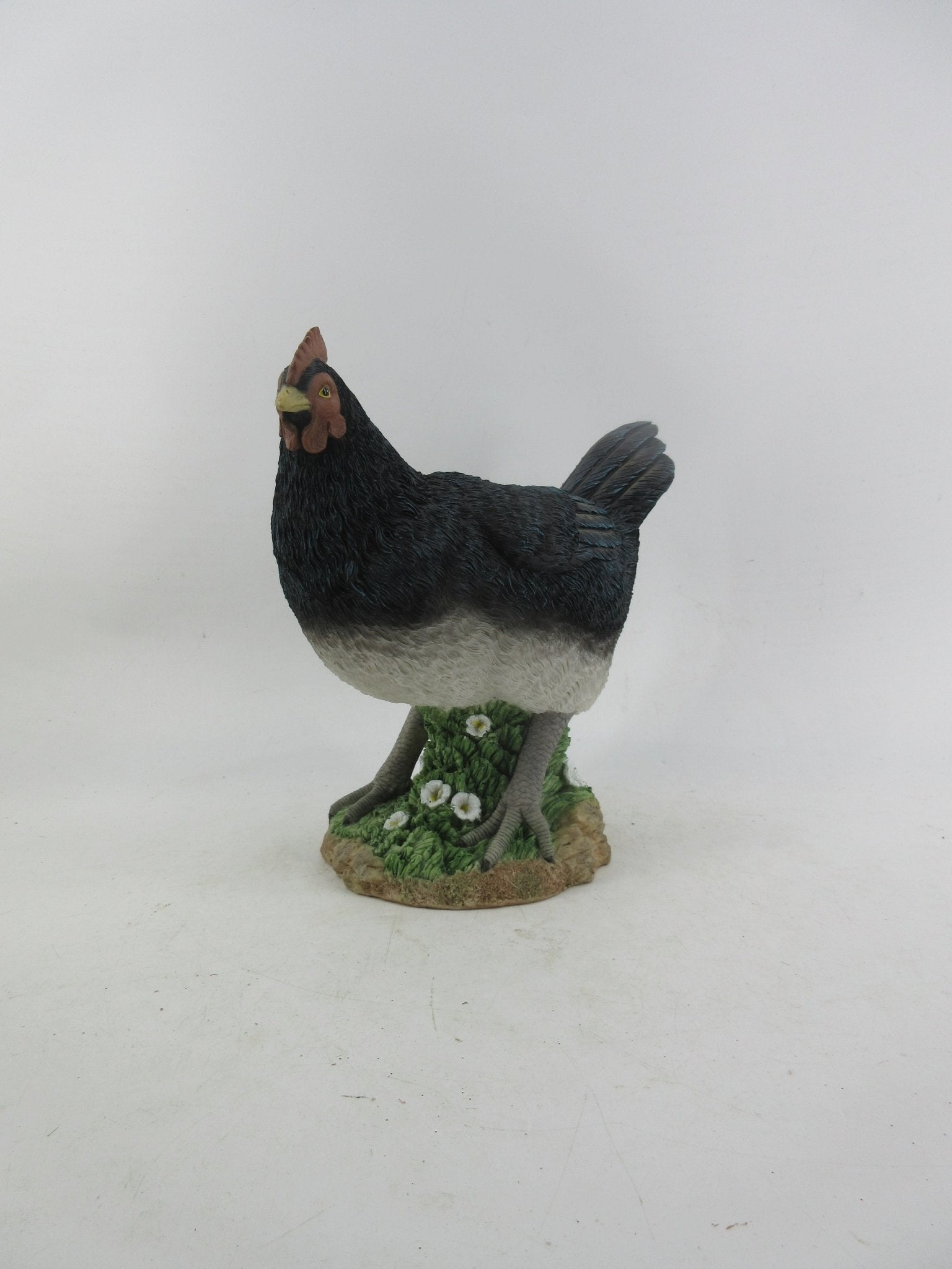 Resin Indoor & Outdoor Garden Statues Collection – Whimsical Polyresin Animal Décor | Shop Now - with Black Chicken Hen Statue | Sold by Uncle Wiener's Wholesale