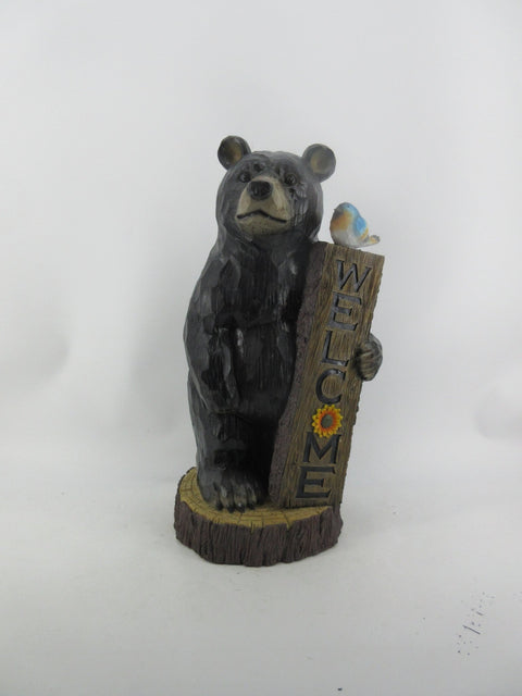 Resin Indoor & Outdoor Garden Statues Collection – Whimsical Polyresin Animal Décor | Shop Now - with Welcome Black Bear Statue | Sold by Uncle Wiener's Wholesale