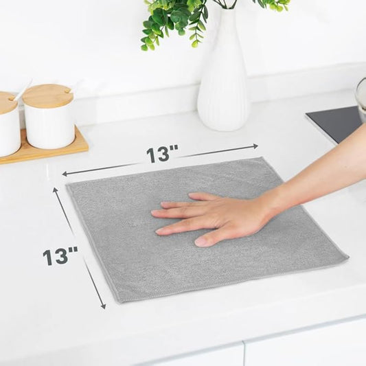 REUCLOTHIM Microfiber Cleaning Cloths 12-Pack – 13" x 13" Absorbent, Lint-Free Reusable Cleaning Towels for Kitchen, Glass, Windows & Household Dusting - Home products with | Sold by Uncle Wiener's Wholesale
