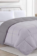 Reversible Down Alternative Comforter – Hypoallergenic Microfiber Blanket, Dark Gray/Light Gray (Queen & King) - with KING | Sold by Uncle Wiener's Wholesale