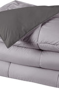 Reversible Down Alternative Comforter – Hypoallergenic Microfiber Blanket, Dark Gray/Light Gray (Queen & King) - with QUEEN | Sold by Uncle Wiener's Wholesale