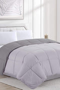 Reversible Down Alternative Comforter – Hypoallergenic Microfiber Blanket, Dark Gray/Light Gray (Queen & King) - with KING | Sold by Uncle Wiener's Wholesale