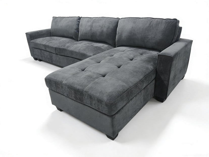 Reversible L Shape Sectional Sofa Fabric Corner Couch Left Right Chaise BT2626 - with White Fabric | Sold by Uncle Wiener's Wholesale