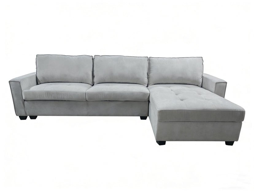 Reversible L Shape Sectional Sofa Fabric Corner Couch Left Right Chaise BT2626 - with Light Gray Fabric | Sold by Uncle Wiener's Wholesale
