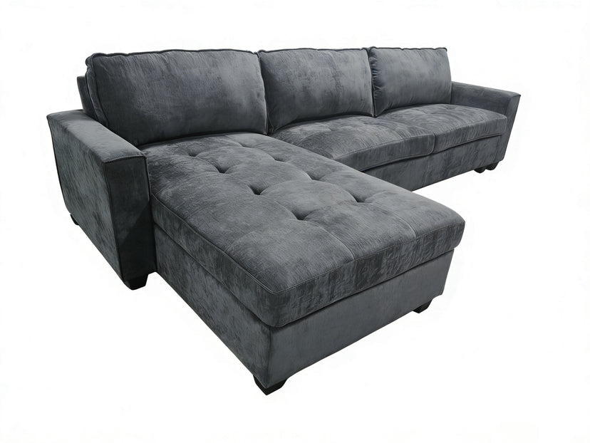 Reversible L Shape Sectional Sofa Fabric Corner Couch Left Right Chaise BT2626 - with White Fabric | Sold by Uncle Wiener's Wholesale