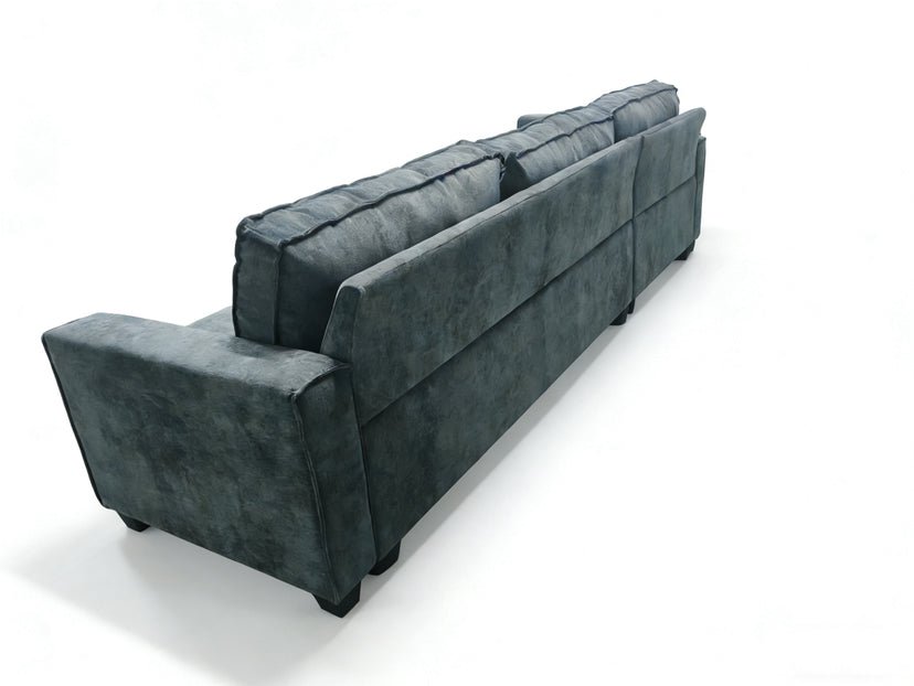 Reversible L Shape Sectional Sofa Fabric Corner Couch Left Right Chaise BT2626 - with White Fabric | Sold by Uncle Wiener's Wholesale