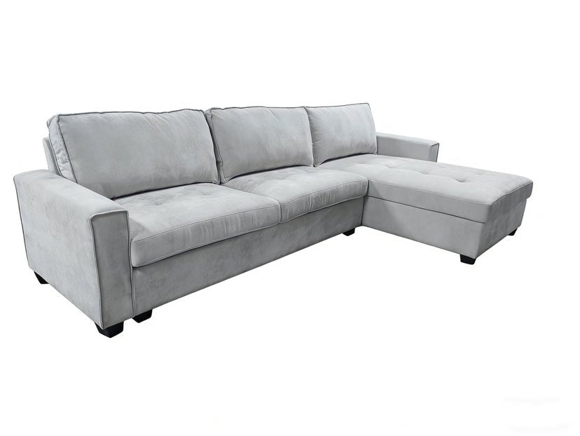 Reversible L Shape Sectional Sofa Fabric Corner Couch Left Right Chaise BT2626 - with White Fabric | Sold by Uncle Wiener's Wholesale