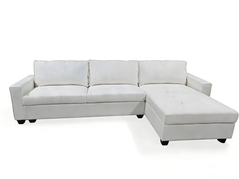 Reversible L Shape Sectional Sofa Fabric Corner Couch Left Right Chaise BT2626 - with White Fabric | Sold by Uncle Wiener's Wholesale