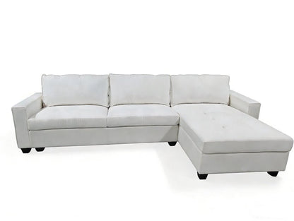 Reversible L Shape Sectional Sofa Fabric Corner Couch Left Right Chaise BT2626 - with White Fabric | Sold by Uncle Wiener's Wholesale