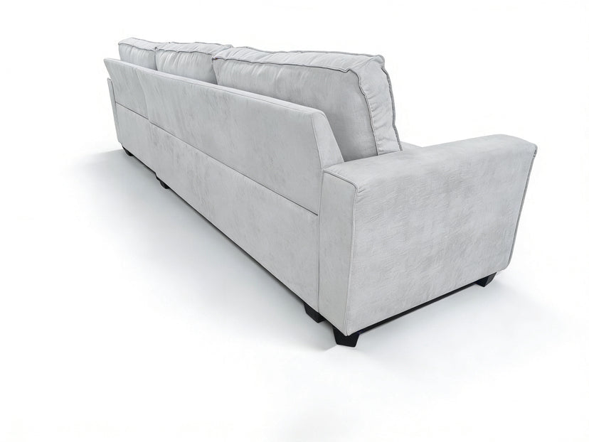 Reversible L Shape Sectional Sofa Fabric Corner Couch Left Right Chaise BT2626 - with White Fabric | Sold by Uncle Wiener's Wholesale