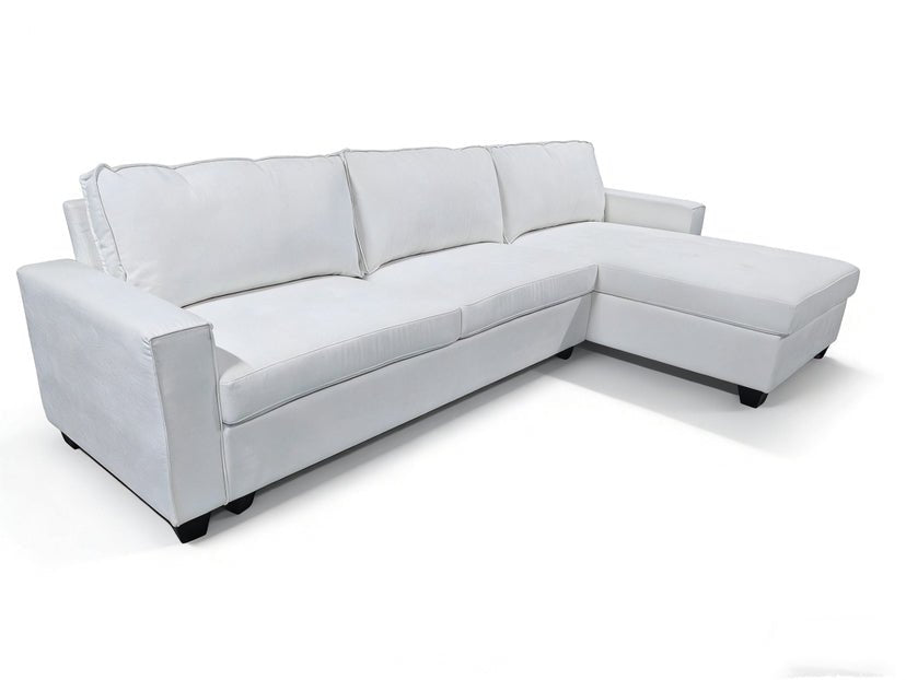 Reversible L Shape Sectional Sofa Fabric Corner Couch Left Right Chaise BT2626 - with White Fabric | Sold by Uncle Wiener's Wholesale