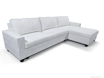 Reversible L Shape Sectional Sofa Fabric Corner Couch Left Right Chaise BT2626 - with White Fabric | Sold by Uncle Wiener's Wholesale
