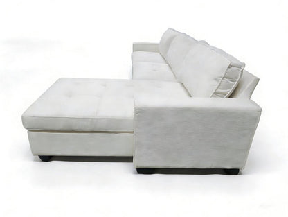 Reversible L Shape Sectional Sofa Fabric Corner Couch Left Right Chaise BT2626 - with White Fabric | Sold by Uncle Wiener's Wholesale