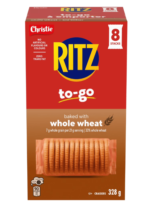 RITZ To-Go Original Crackers 334g 8 Individually Wrapped Cracker Stacks - Snack with Whole Wheat | Sold by Uncle Wiener's Wholesale
