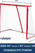 Road Warrior PVC Street Hockey Hockey Net | Hockey Nets for Kids | 54" PVC Hockey Net Designed for Street Hockey | The Perfect Starter Hockey Goal - with Red | Sold by Uncle Wiener's Wholesale
