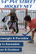 Road Warrior PVC Street Hockey Hockey Net | Hockey Nets for Kids | 54" PVC Hockey Net Designed for Street Hockey | The Perfect Starter Hockey Goal - with Red | Sold by Uncle Wiener's Wholesale