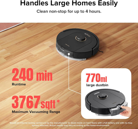 roborock Q5 Pro Robot Vacuum and Mop Combo, 5500Pa Powerful Suction, DuoRoller Brush, LiDAR Navigation, 3D Mapping, Robotic Cleaner for Dirt, Floors, Pet Hair, 240min Runtime, Smart No - Go Zone, Black - with Black | Sold by Uncle Wiener's Wholesale