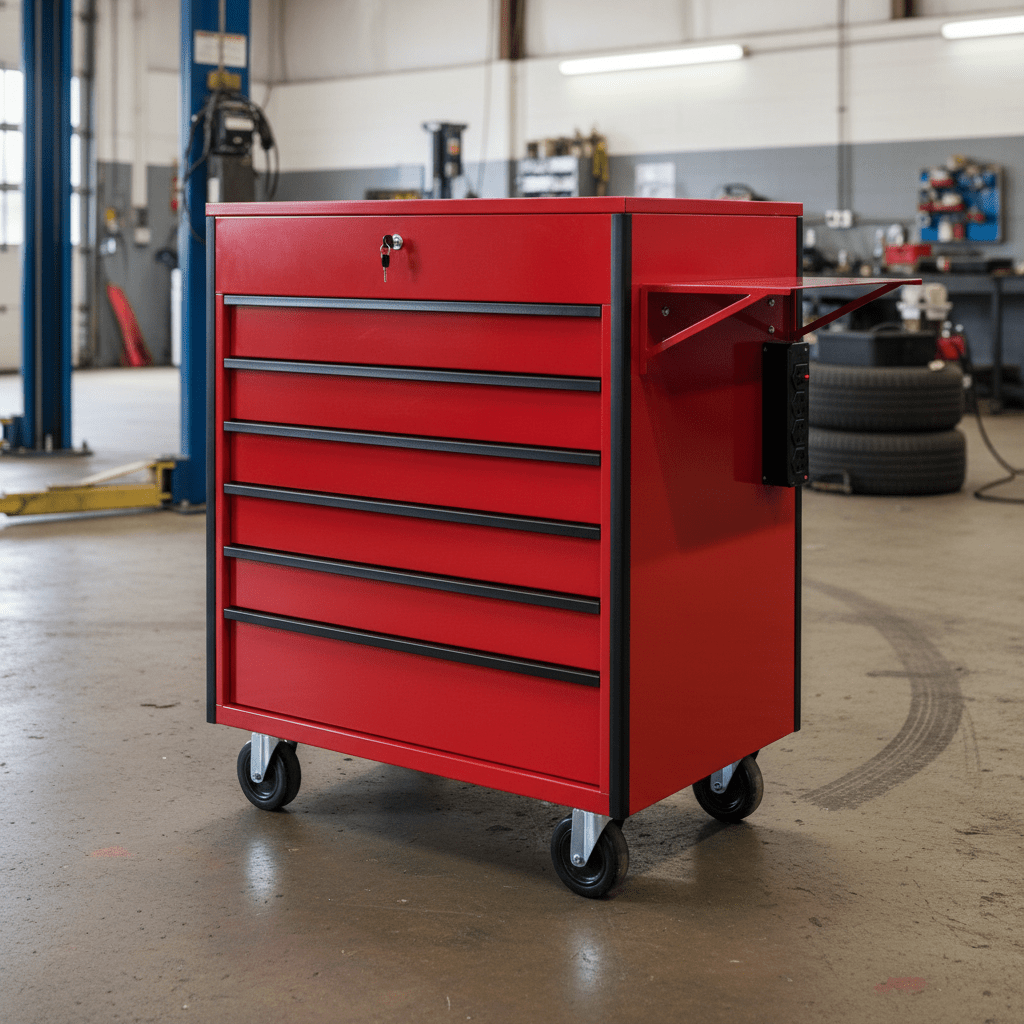 Robust Commercial 6-Drawer Rolling Service Carts - Tool Benches & Workstations with JD Emerald Green TB3420EG | Sold by Uncle Wiener's Wholesale