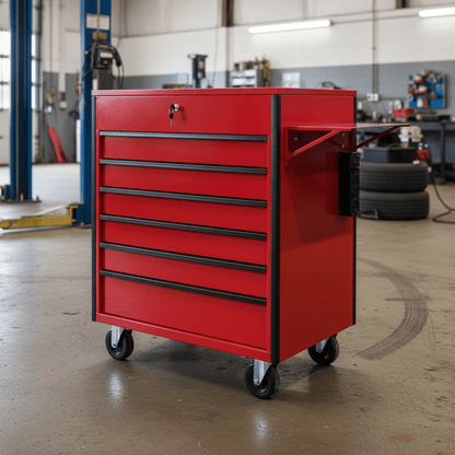 Robust Commercial 6-Drawer Rolling Service Carts - Tool Benches & Workstations with JD Emerald Green TB3420EG | Sold by Uncle Wiener's Wholesale