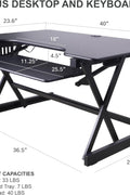 Rocelco 40" Height Adjustable Standing Desk Converter with AC Outlet and USB Charger - Gas Spring Sit Stand Up Dual Monitor Tabletop Riser Workstation - Large Keyboard Tray - Black (R DADRB - 40 - ACUSB) - with 40" | Sold by Uncle Wiener's Wholesale