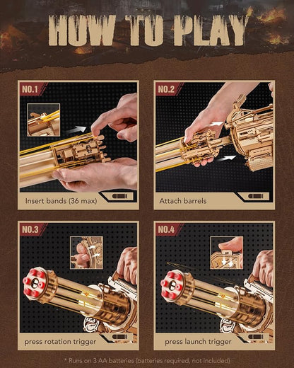 ROKR 412-Piece 3D Wooden Mechanical Puzzle – Motorized Rotating Barrel DIY Model Building Kit for Adults & Teens - Toys with | Sold by Uncle Wiener's Wholesale