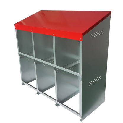 Roll - Out Chicken Nesting Box for Hens – Metal Laying Nest with Removable Trays (3 or 6 Compartments) - with 3 - Compartment Roll Out Chicken | Sold by Uncle Wiener's Wholesale