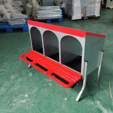 Roll - Out Chicken Nesting Box for Hens – Metal Laying Nest with Removable Trays (3 or 6 Compartments) - with 3 - Compartment Roll Out Chicken | Sold by Uncle Wiener's Wholesale