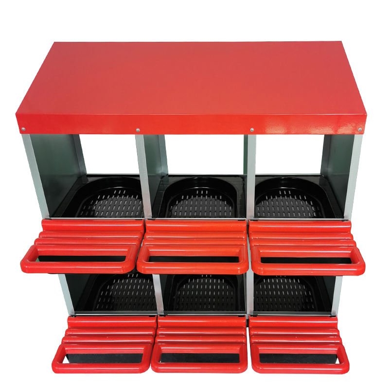Roll - Out Chicken Nesting Box for Hens – Metal Laying Nest with Removable Trays (3 or 6 Compartments) - with 3 - Compartment Roll Out Chicken | Sold by Uncle Wiener's Wholesale