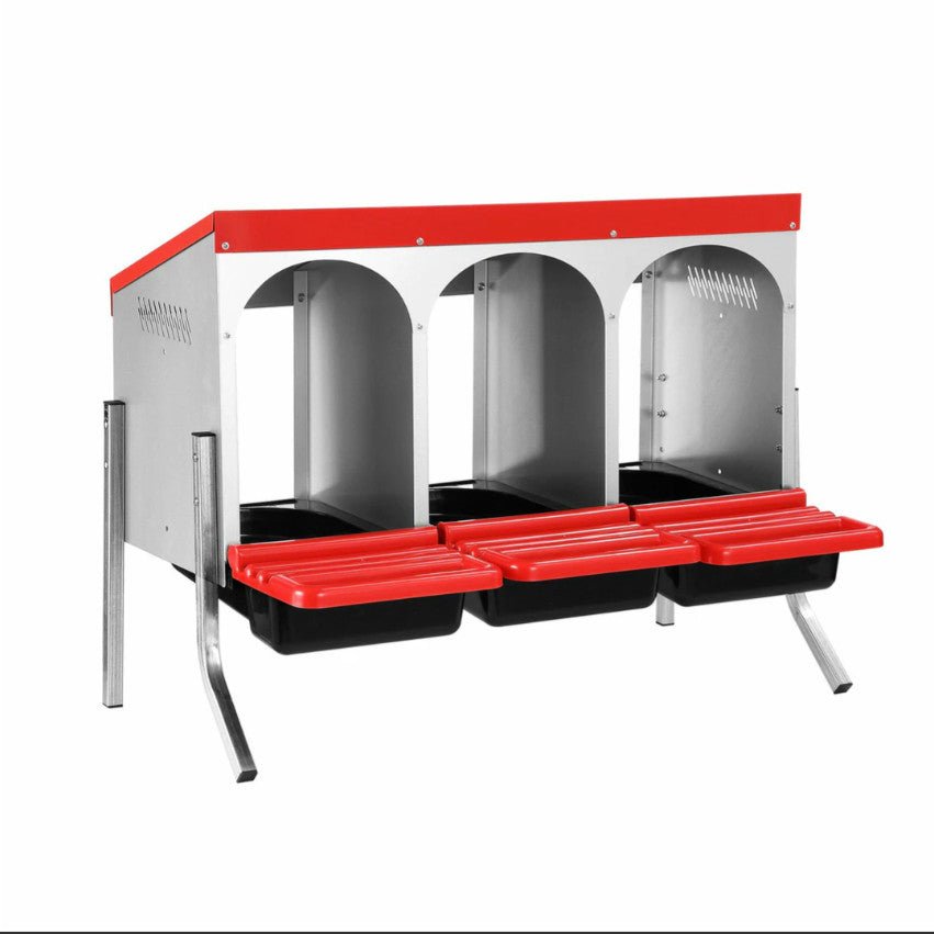 Roll - Out Chicken Nesting Box for Hens – Metal Laying Nest with Removable Trays (3 or 6 Compartments) - with 3 - Compartment Roll Out Chicken | Sold by Uncle Wiener's Wholesale