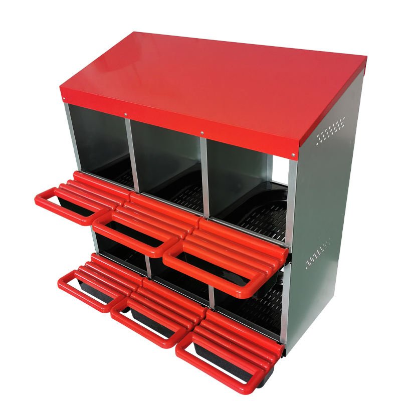 Roll - Out Chicken Nesting Box for Hens – Metal Laying Nest with Removable Trays (3 or 6 Compartments) - with 6 - Compartment Roll Out Chicken | Sold by Uncle Wiener's Wholesale