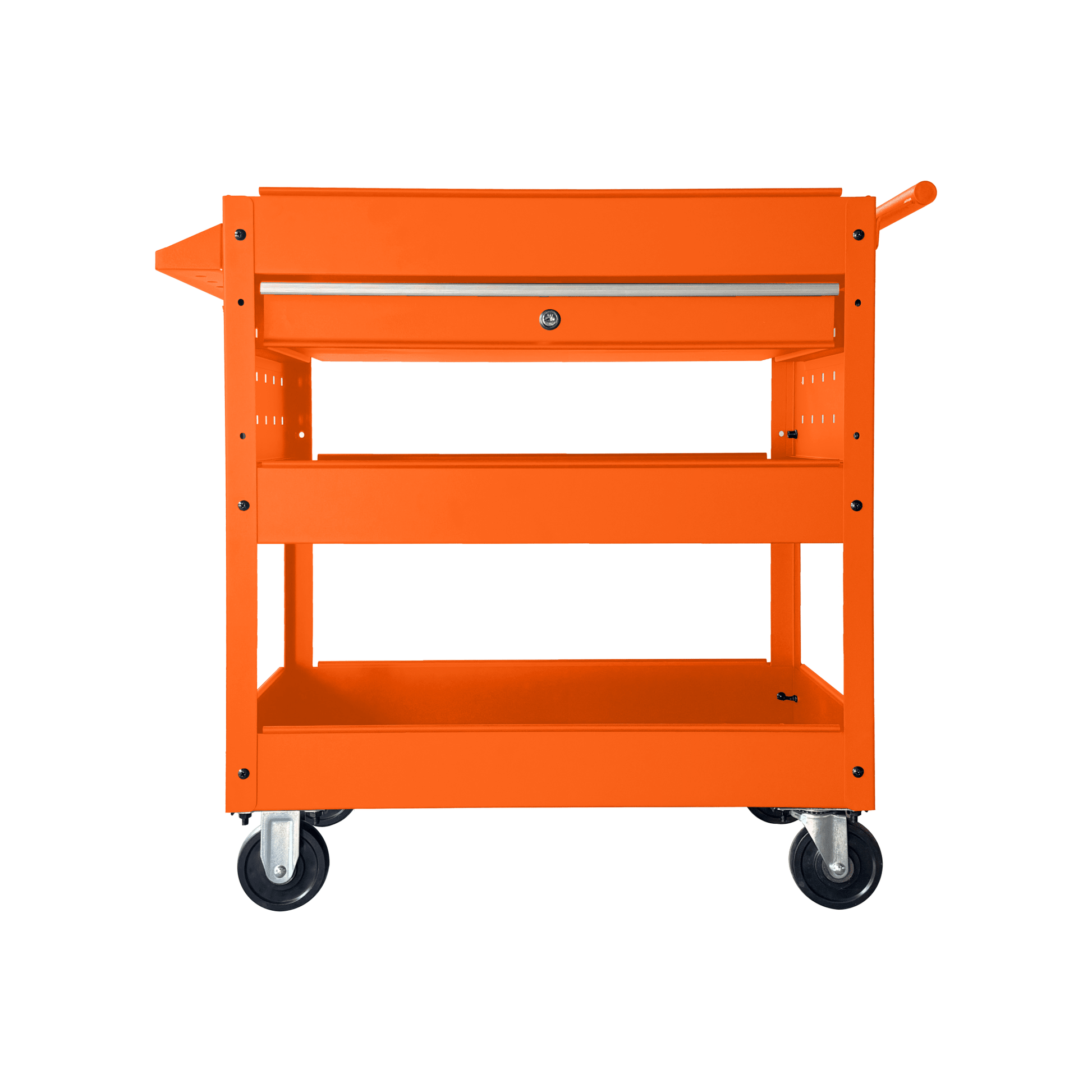 Rolling Garage Tool Cabinet with Trays and Drawer Heavy Duty Steel Service Cart with Casters - with Orange | Sold by Uncle Wiener's Wholesale