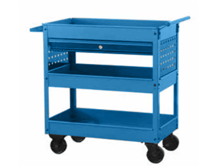 Rolling Garage Tool Cabinet with Trays and Drawer Heavy Duty Steel Service Cart with Casters - with Orange | Sold by Uncle Wiener's Wholesale
