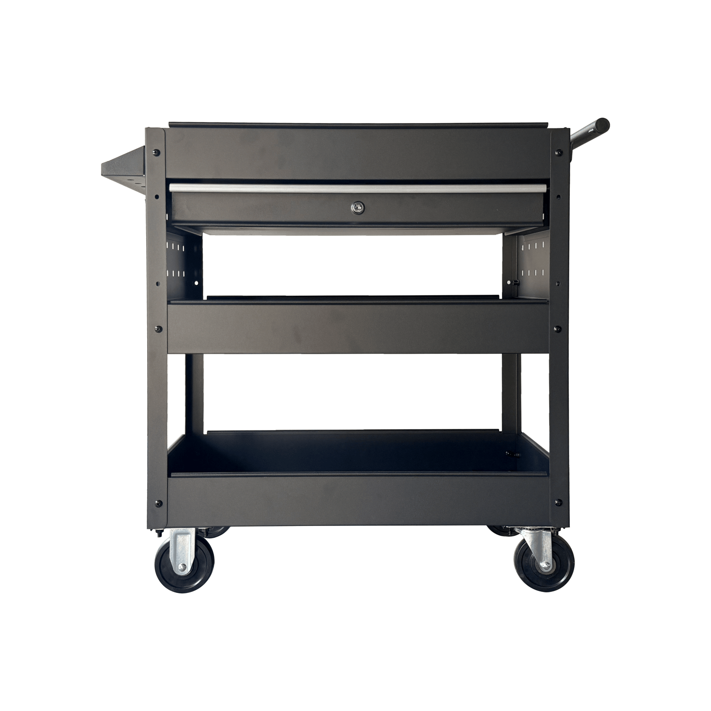 Rolling Garage Tool Cabinet with Trays and Drawer Heavy Duty Steel Service Cart with Casters - with Black | Sold by Uncle Wiener's Wholesale