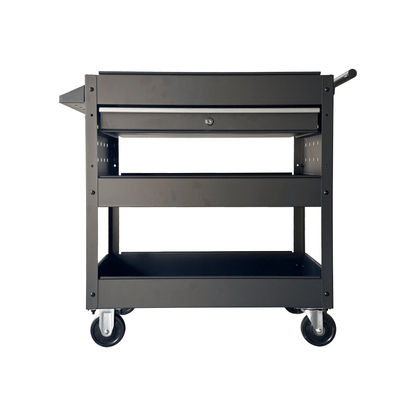 Rolling Garage Tool Cabinet with Trays and Drawer Heavy Duty Steel Service Cart with Casters - with Black | Sold by Uncle Wiener's Wholesale