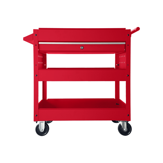Rolling Garage Tool Cabinet with Trays and Drawer Heavy Duty Steel Service Cart with Casters - with Red | Sold by Uncle Wiener's Wholesale