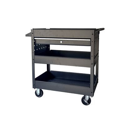 Rolling Garage Tool Cabinet with Trays and Drawer Heavy Duty Steel Service Cart with Casters - with Orange | Sold by Uncle Wiener's Wholesale